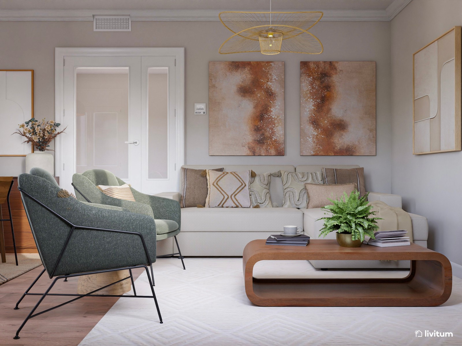 Ecléctico salón comedor con muchos detalles sorprendentes