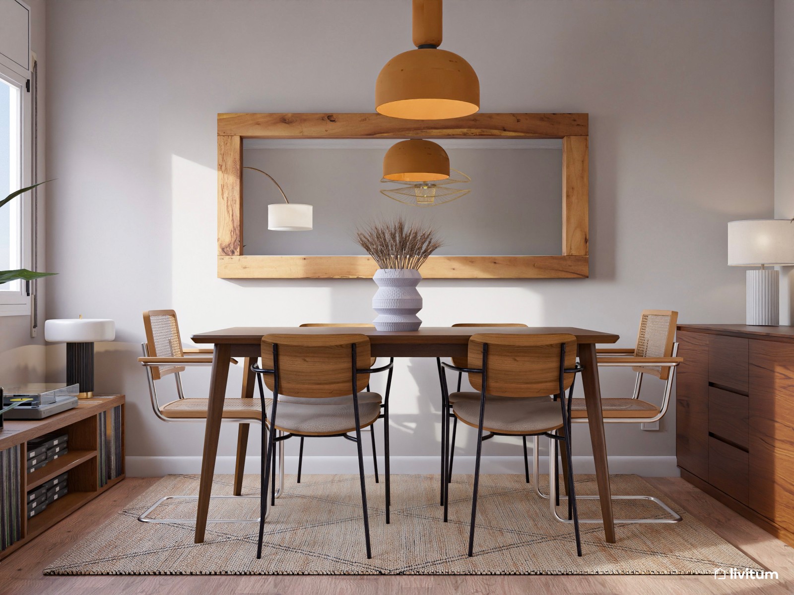 Ecléctico salón comedor con muchos detalles sorprendentes