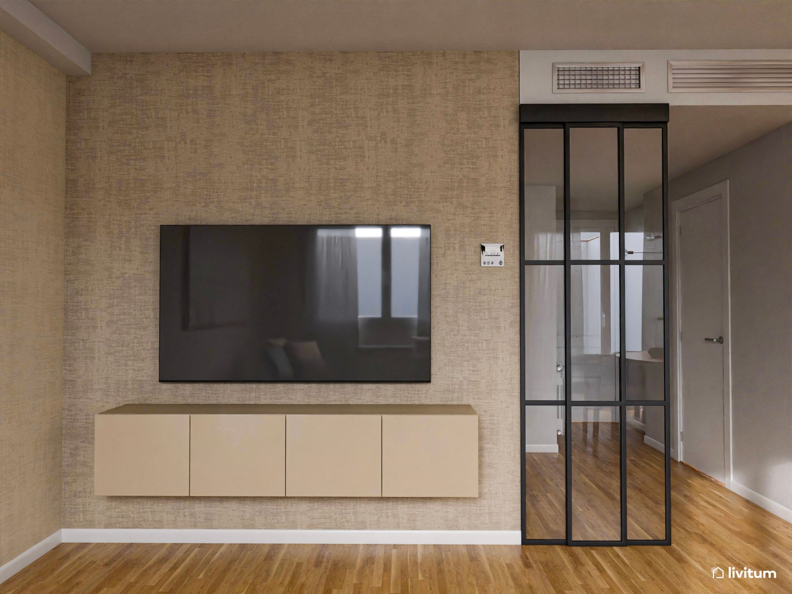 El reinado de la madera y los detalles oscuros: un salón con gracia y estilo