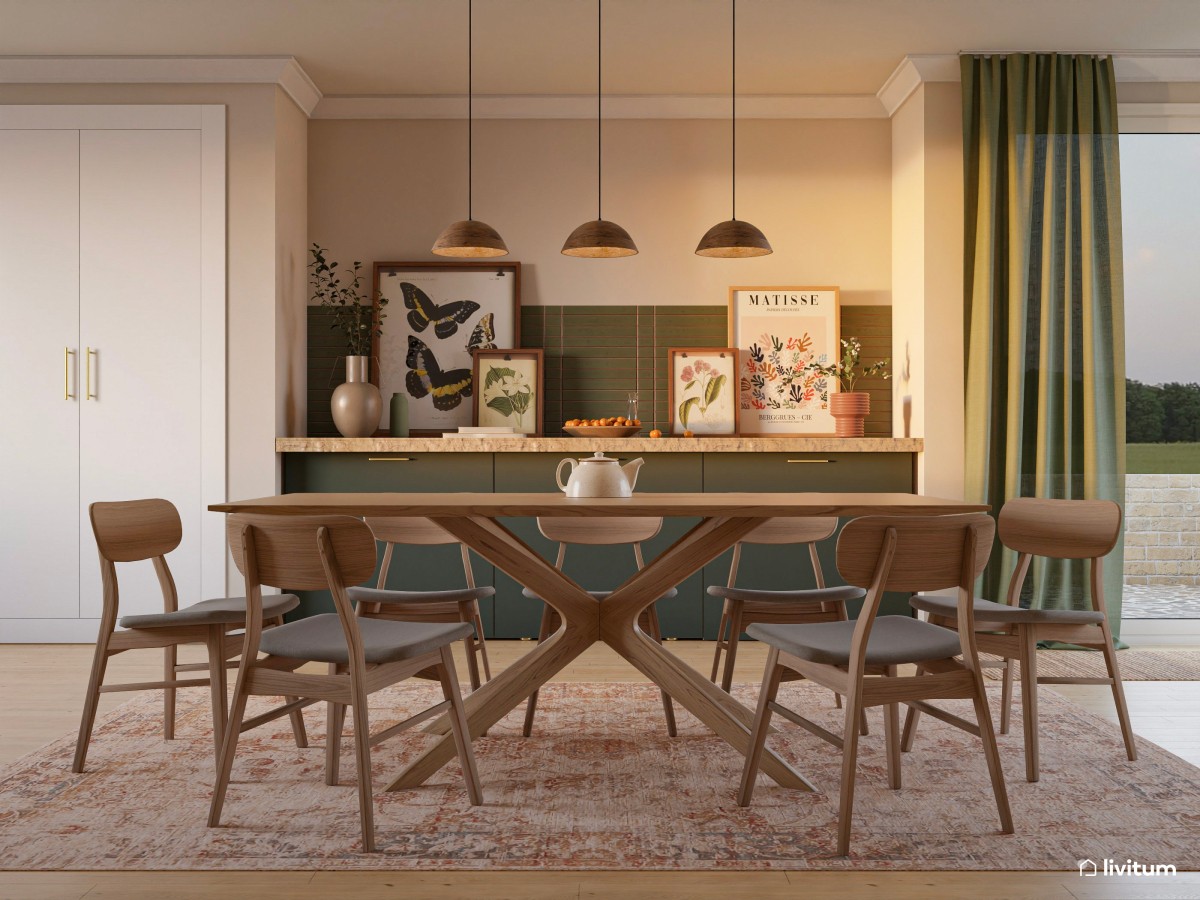 Elegante comedor para divertidas reuniones familiares