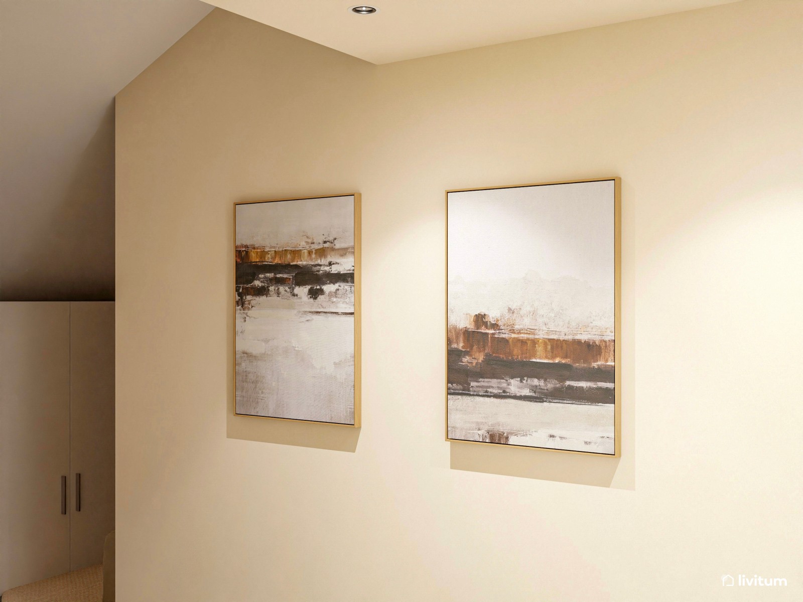 Elegante dormitorio con vestidor en estancia abuhardillada