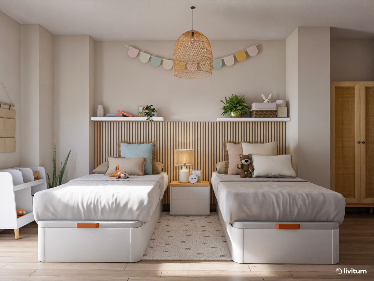 Encantador dormitorio infantil para dos niños