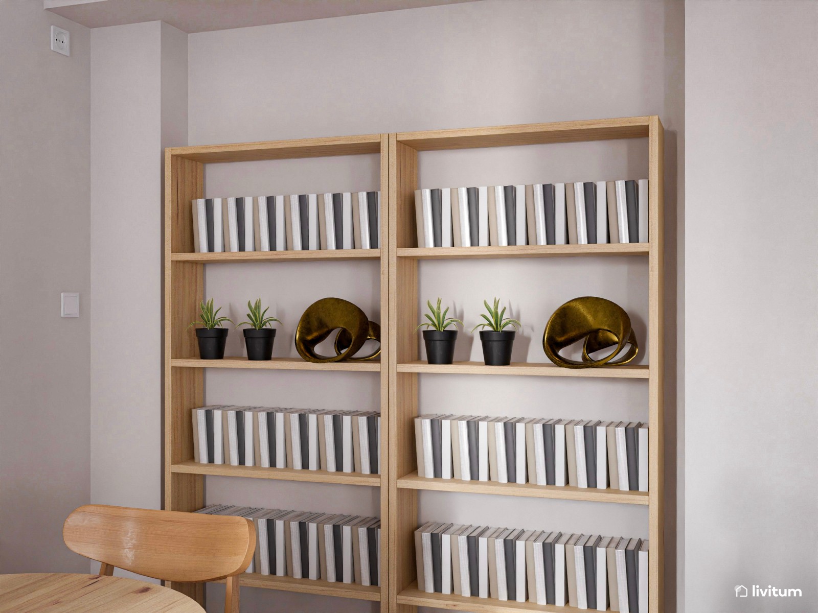 Encantador salón comedor con pared acento en azul 
