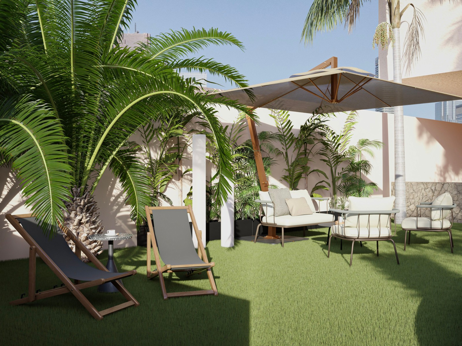 Espectacular jardín de casa de alquiler vacacional