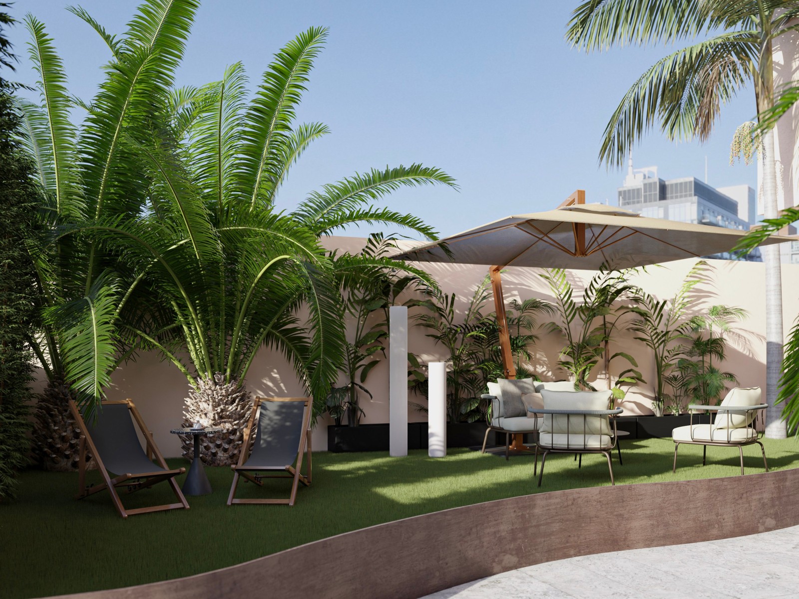 Espectacular jardín de casa de alquiler vacacional