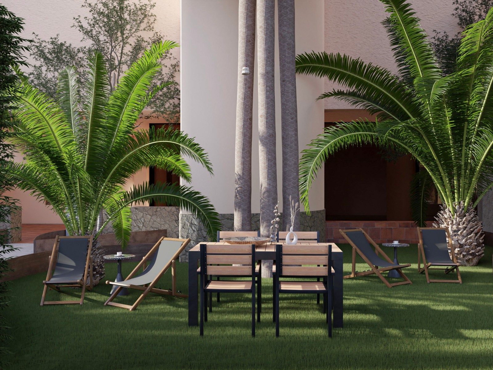 Espectacular jardín de casa de alquiler vacacional