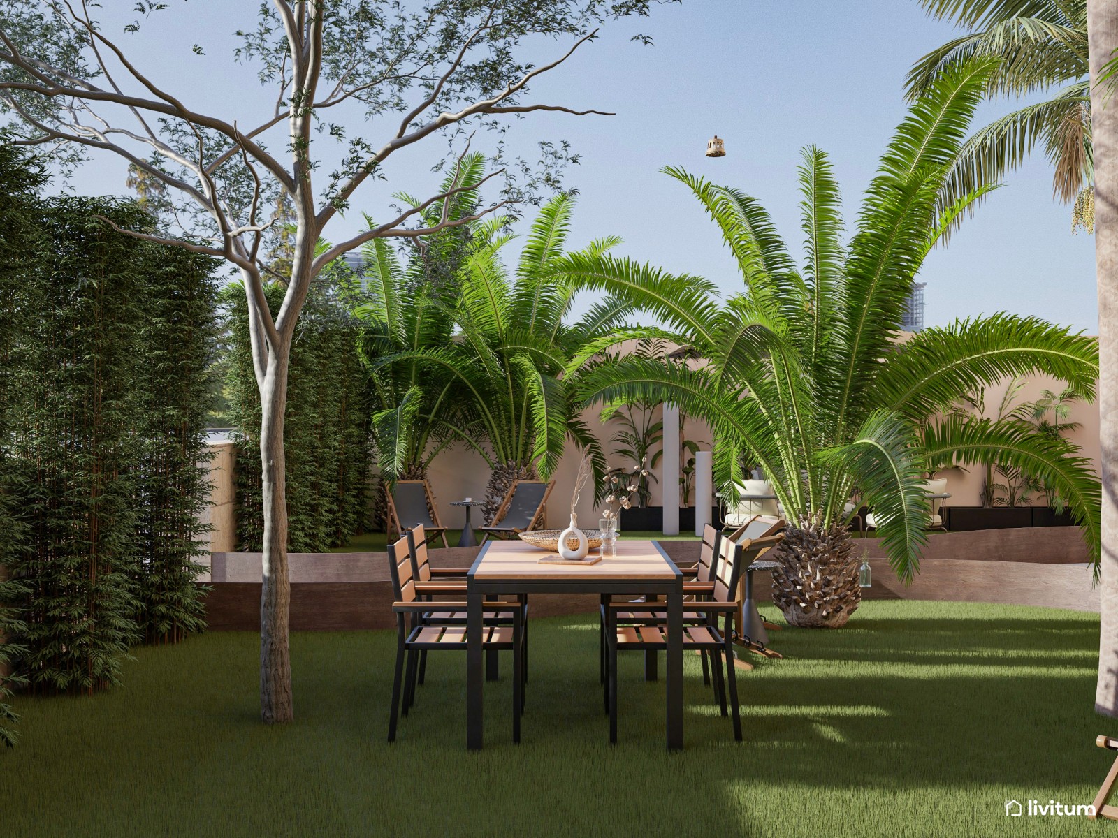 Espectacular jardín de casa de alquiler vacacional