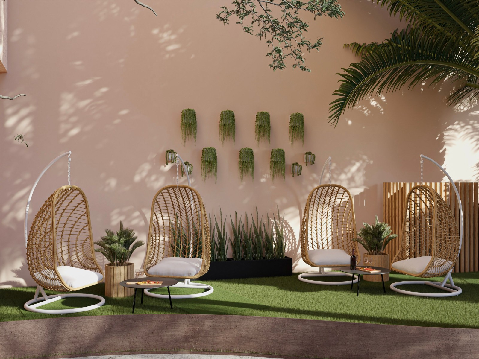 Espectacular jardín de casa de alquiler vacacional