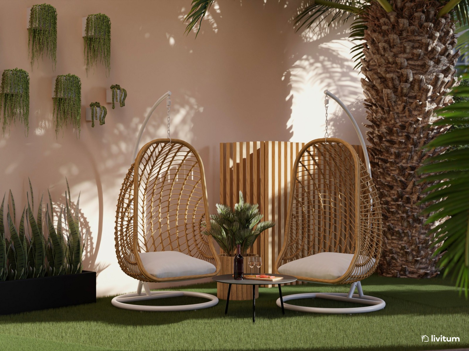 Espectacular jardín de casa de alquiler vacacional