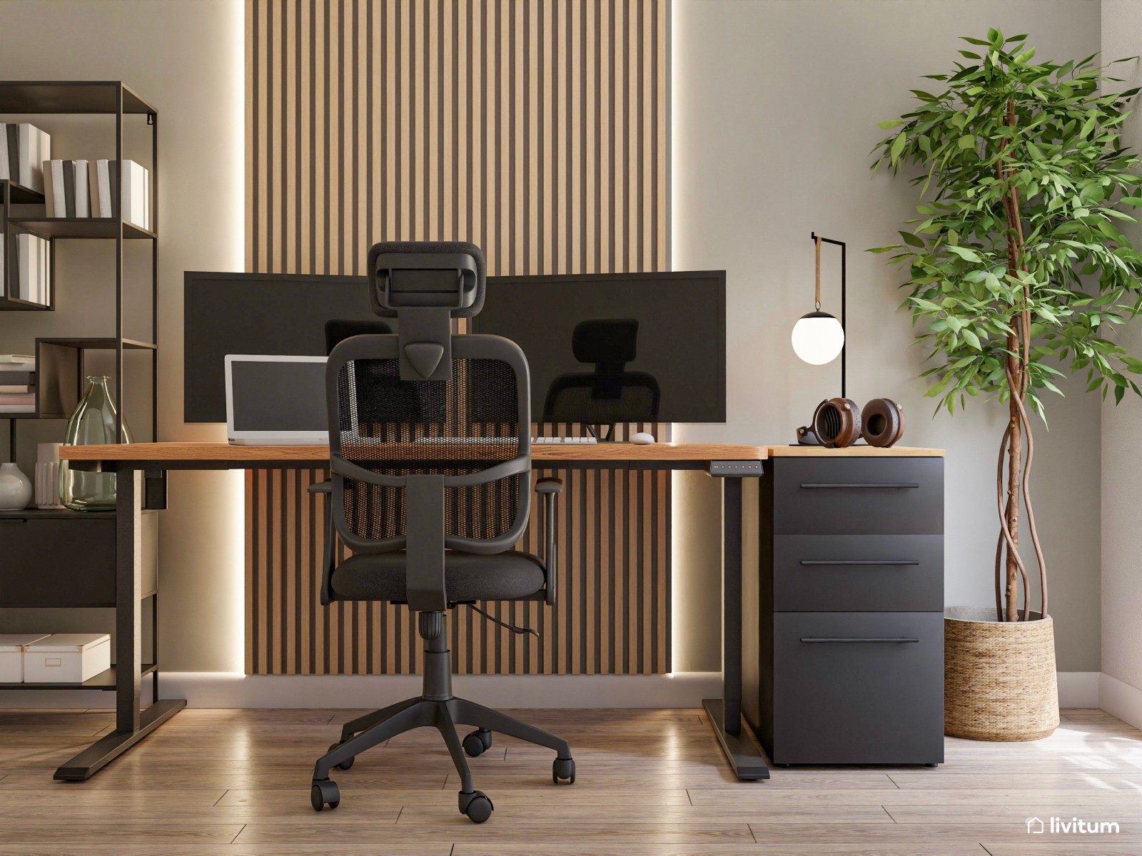 Estudio amplio y cómodo con cama y mucho almacenamiento