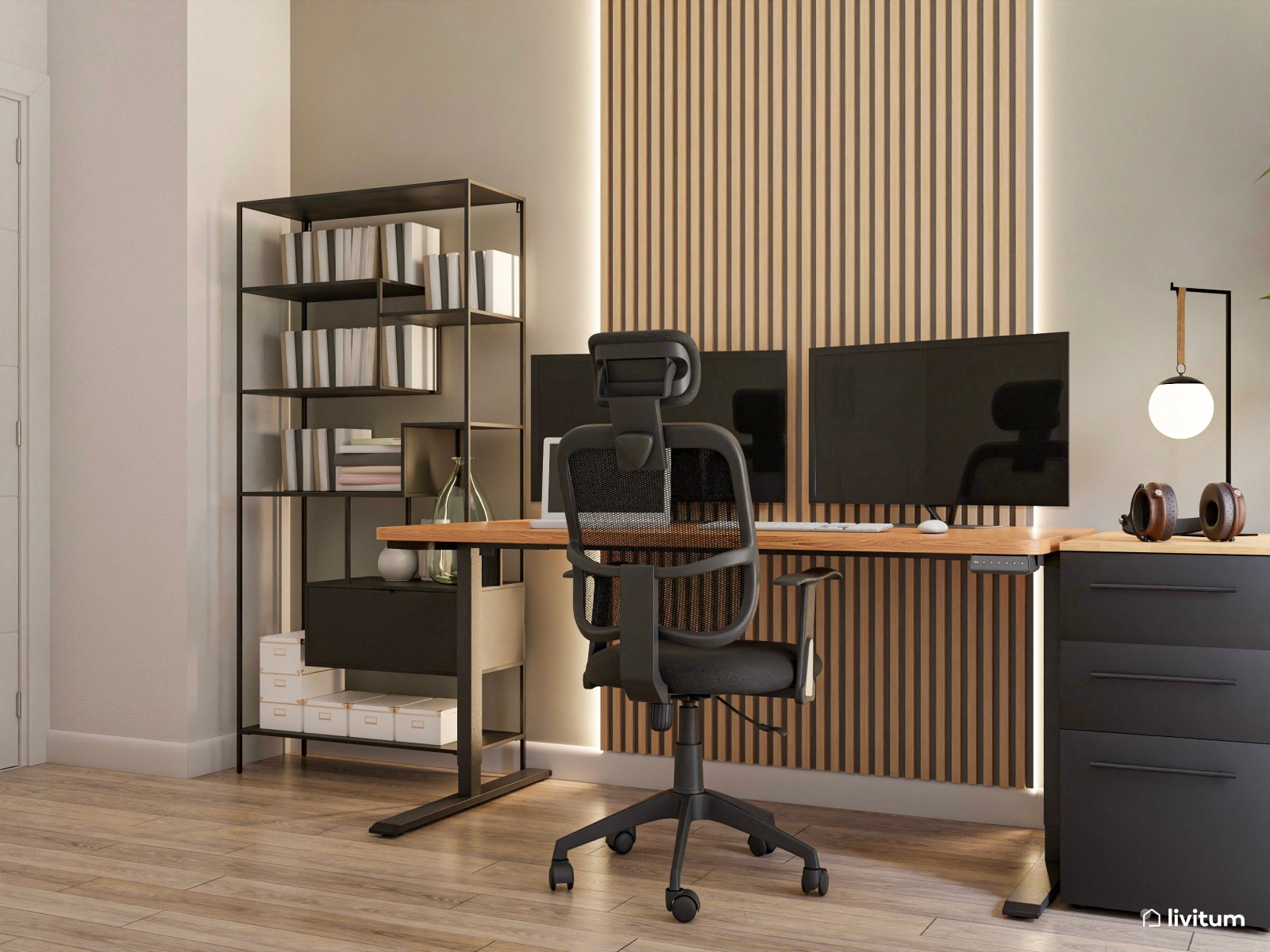 Estudio amplio y cómodo con cama y mucho almacenamiento