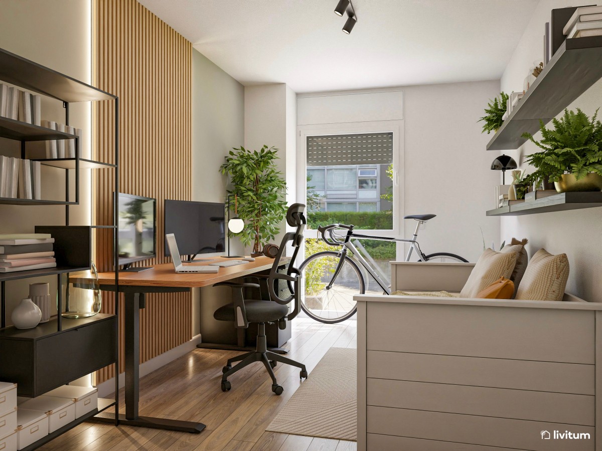 Estudio amplio y cómodo con cama y mucho almacenamiento