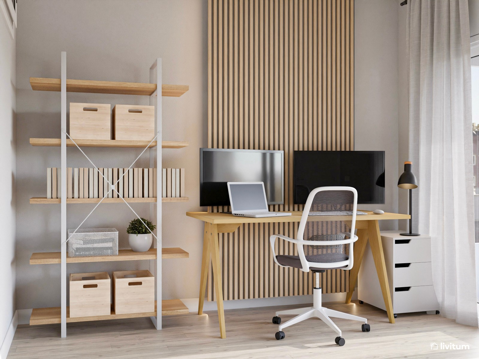 Estudio con zona de despacho y zona de descanso