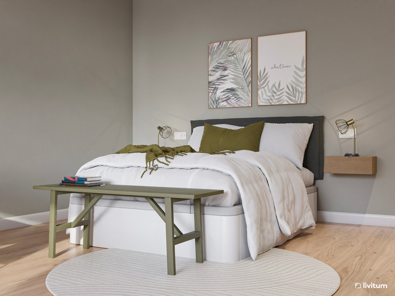 Estudio de alquiler turístico con dormitorio, salón comedor y cocina abierta en Bilbao 