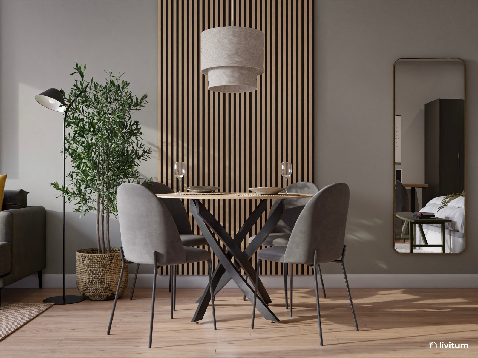 Estudio de alquiler turístico con dormitorio, salón comedor y cocina abierta en Bilbao 