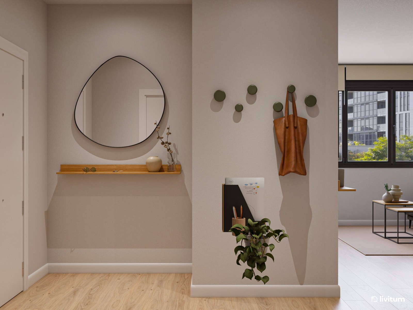 Estudio de alquiler turístico con dormitorio, salón comedor y cocina abierta en Bilbao 