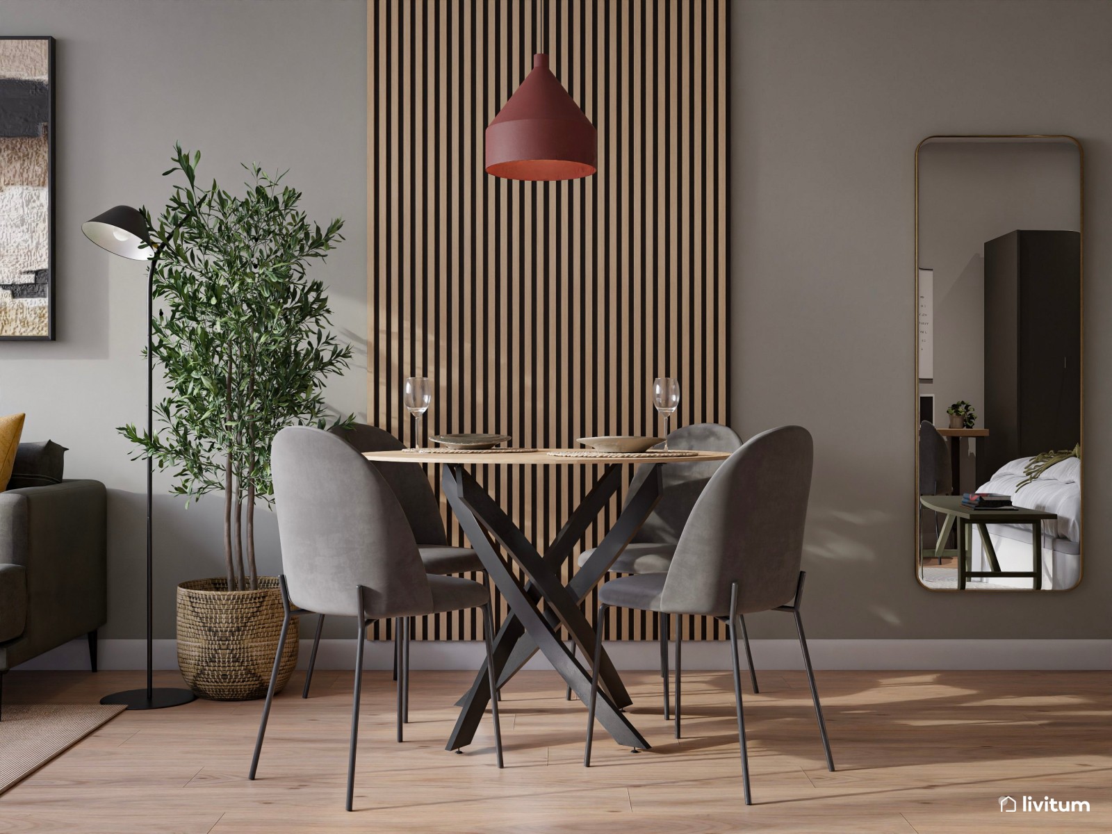 Estudio de alquiler turístico con dormitorio, salón comedor y cocina abierta en Bilbao 