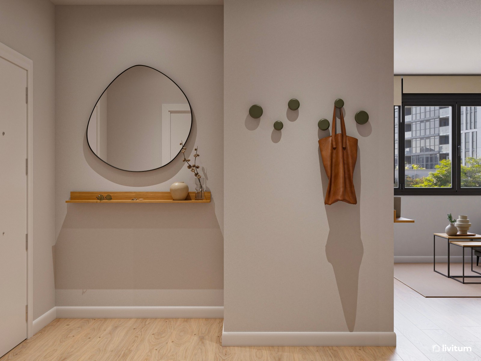 Estudio de alquiler turístico con dormitorio, salón comedor y cocina abierta en Bilbao 