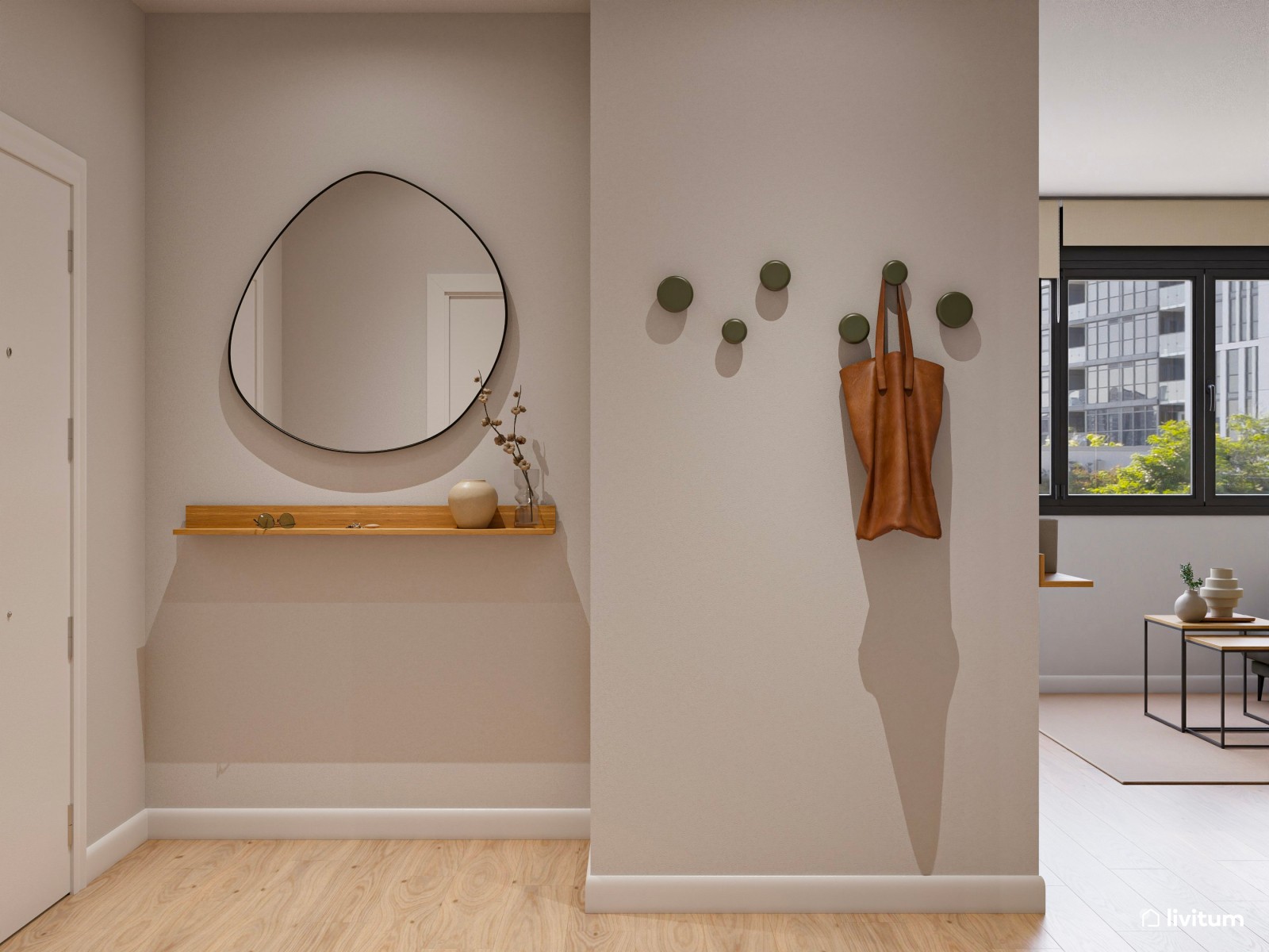 Estudio de alquiler turístico con dormitorio, salón comedor y cocina abierta en Bilbao 