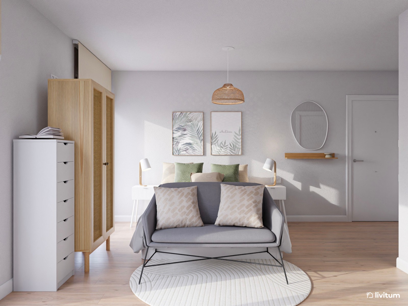 Estudio de alquiler turístico con todo lo necesario en un mismo espacio