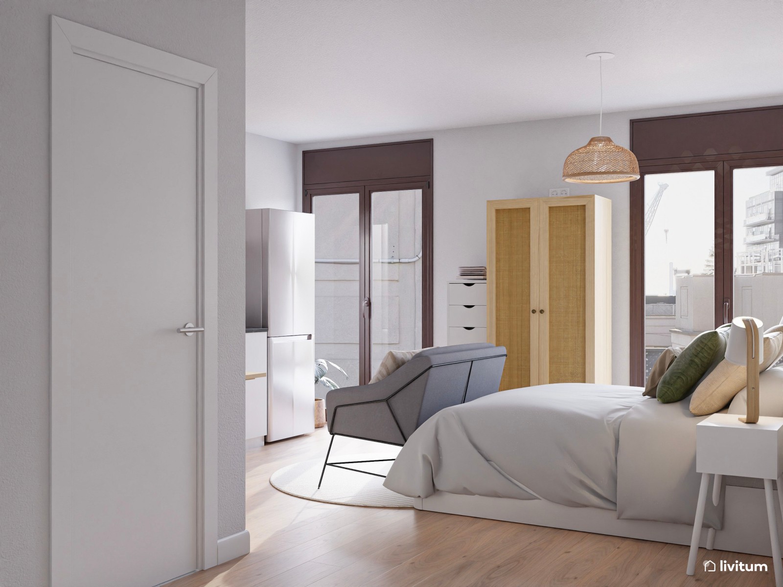 Estudio de alquiler turístico con todo lo necesario en un mismo espacio