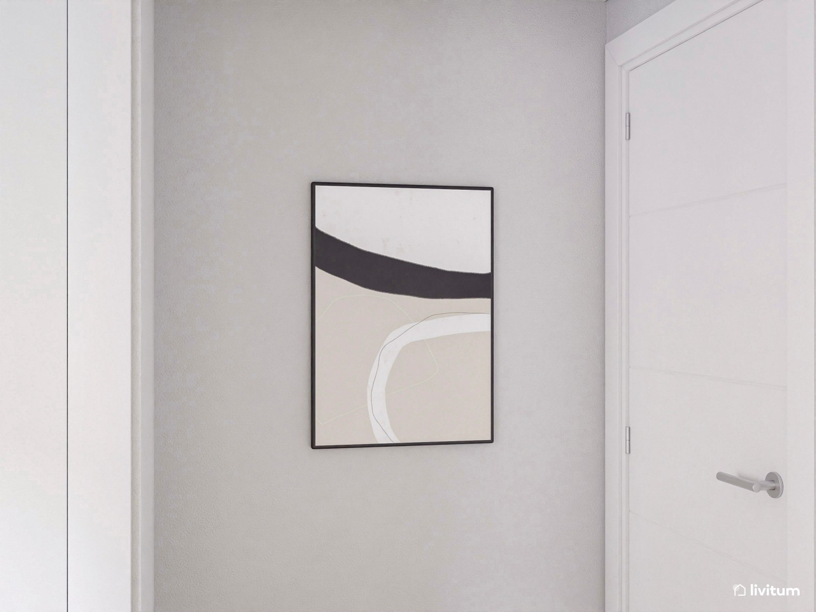 Estudio elegante con mobiliario en madera clara