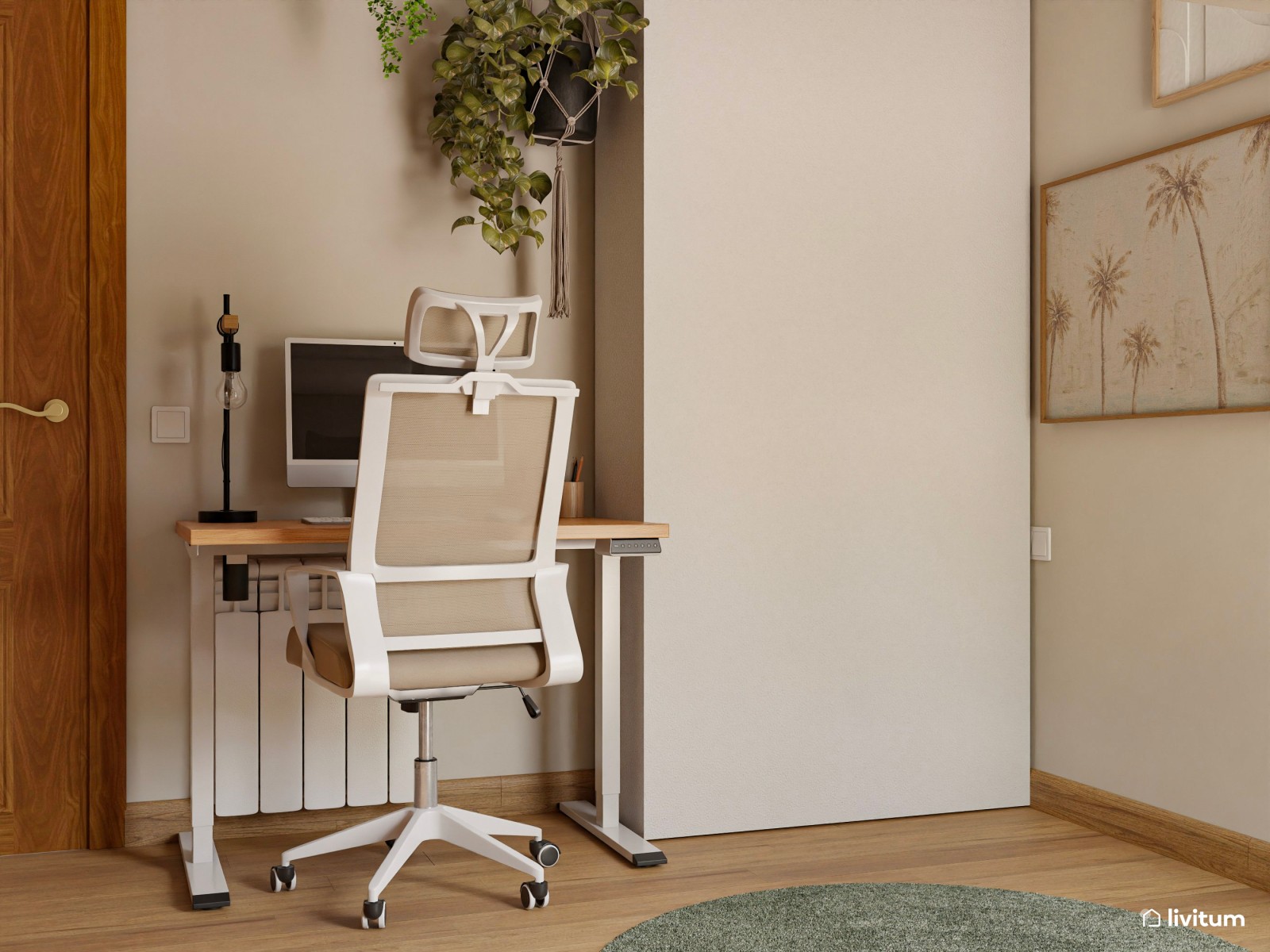 Estudio multifuncional con cama abatible y rincón de lectura