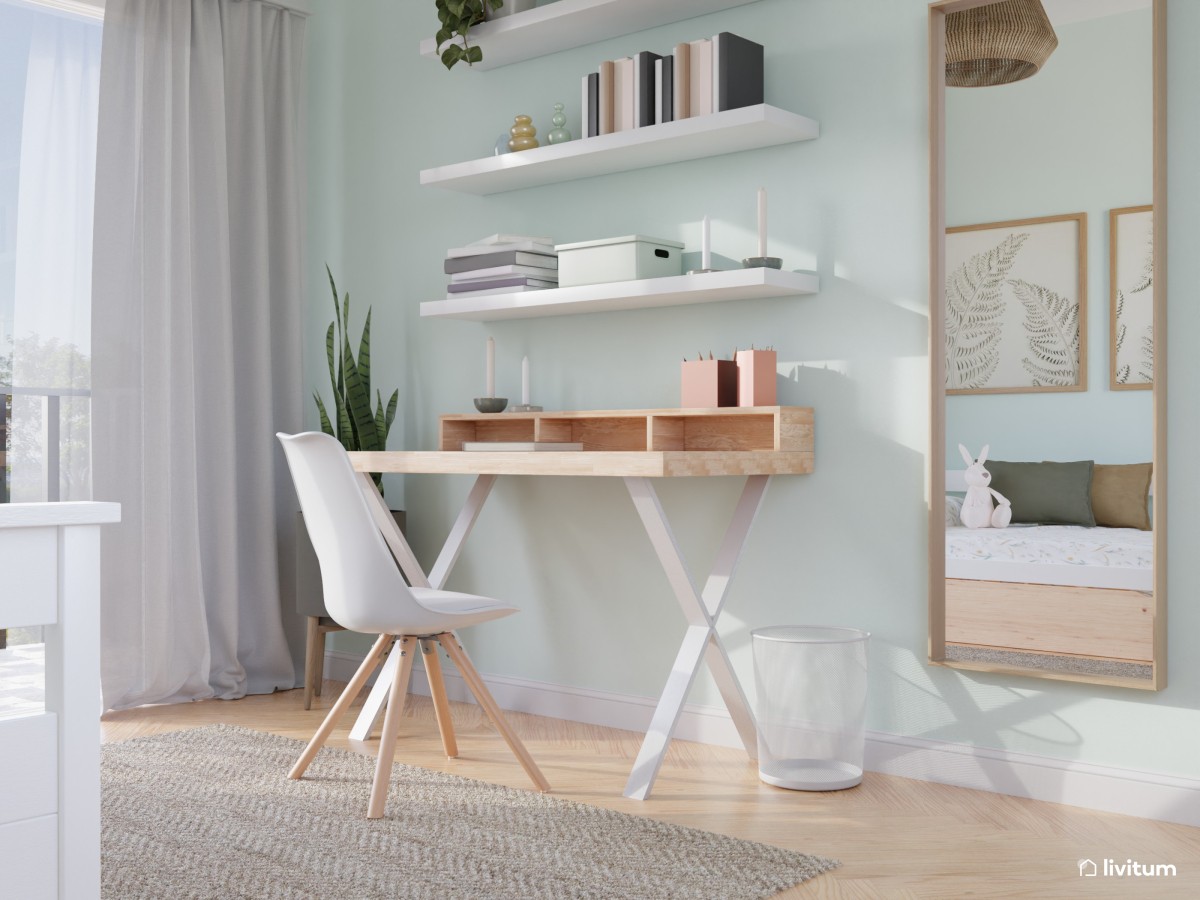 Estudio nórdico con cama de invitados