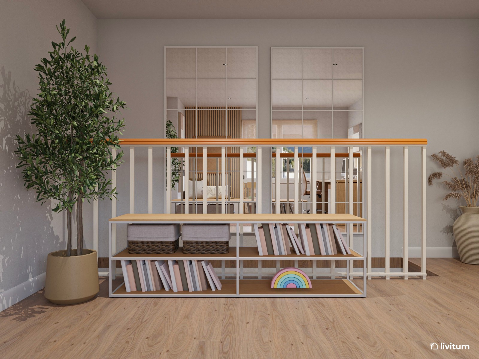 Estudio nórdico muy acogedor con zona de juego para niños
