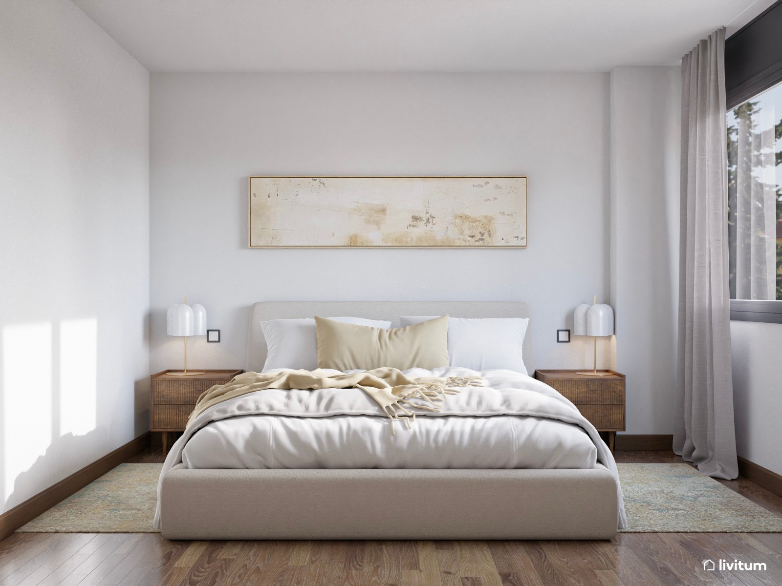 Habitación de matrimonio con sala de estar y TV 