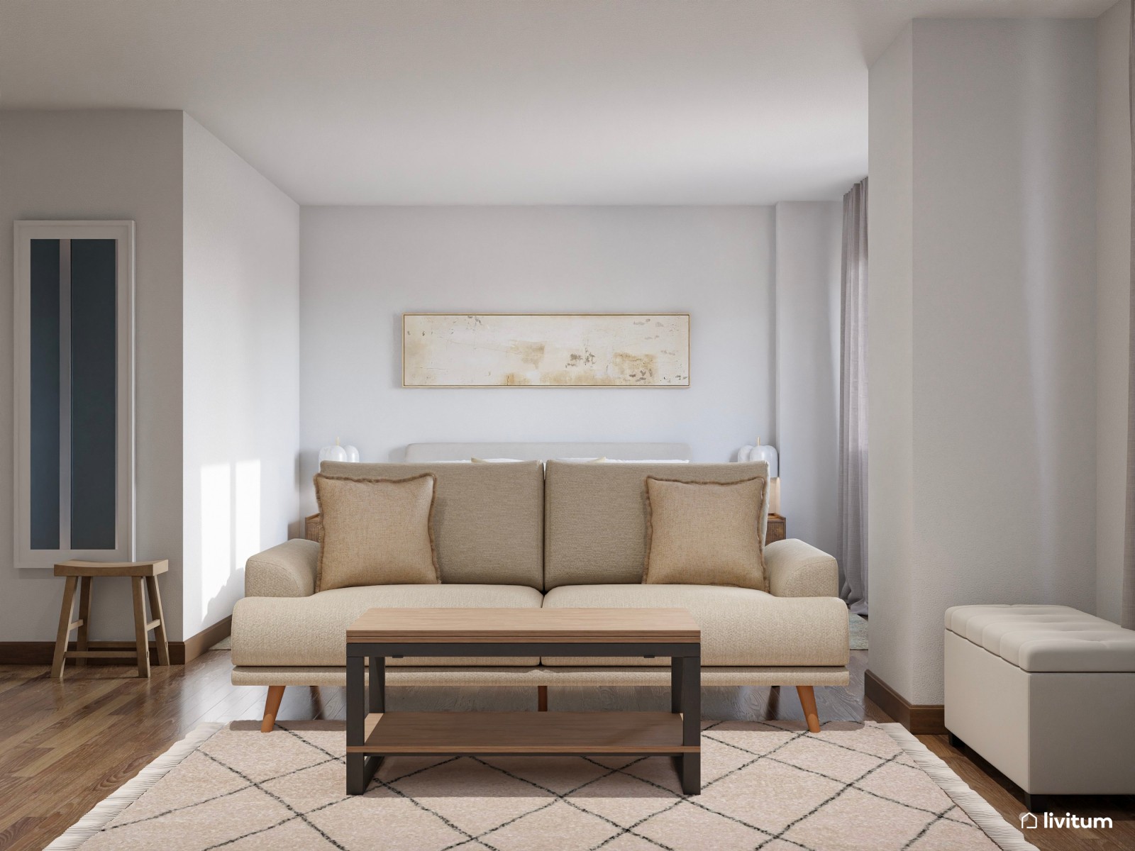 Habitación de matrimonio con sala de estar y TV 