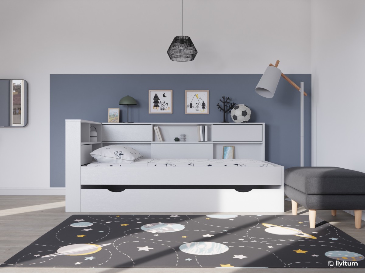 Habitación galáctica para niño de 13 años