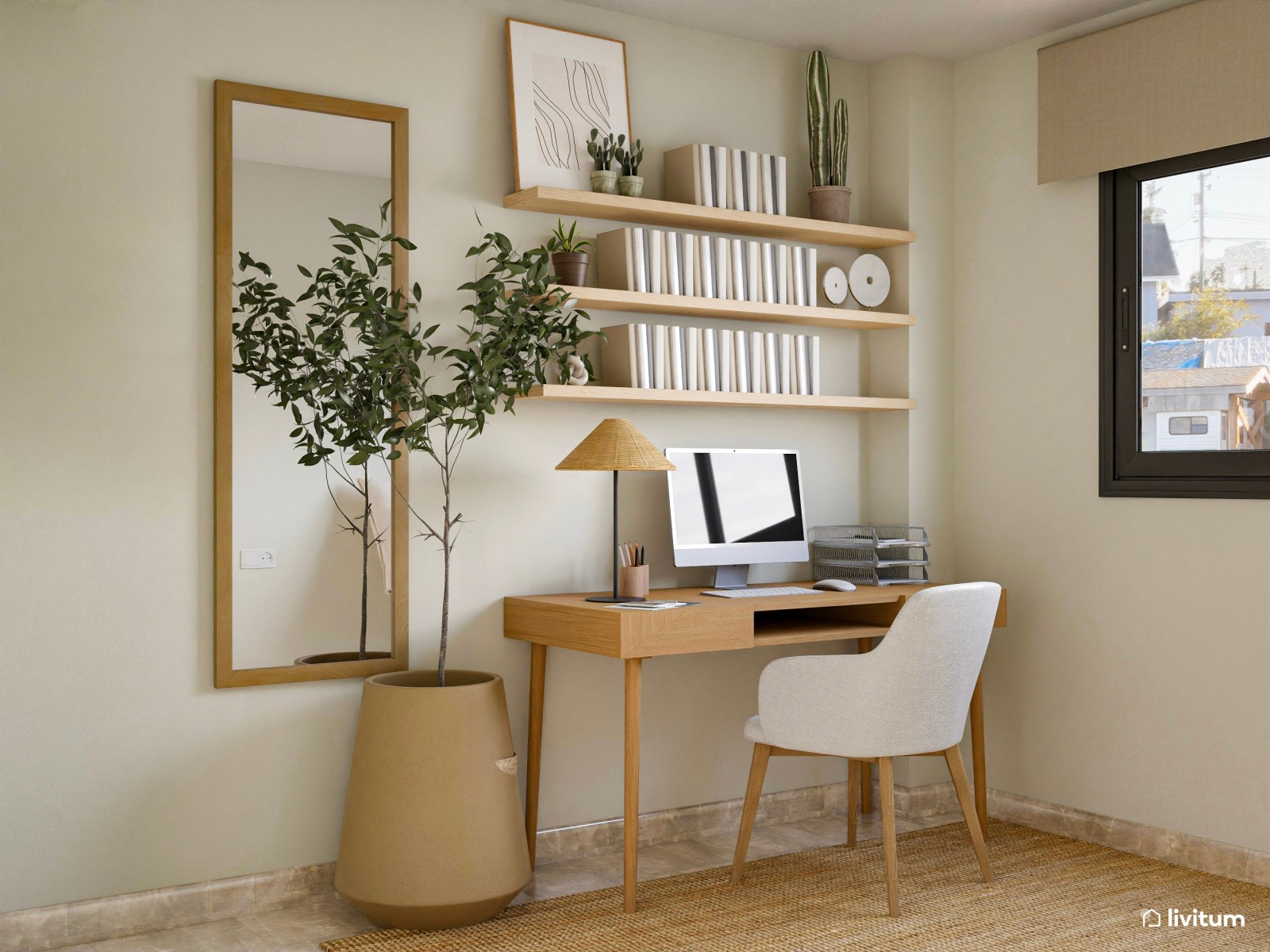 Habitación individual con cama nido y zona de trabajo en un acogedor ambiente