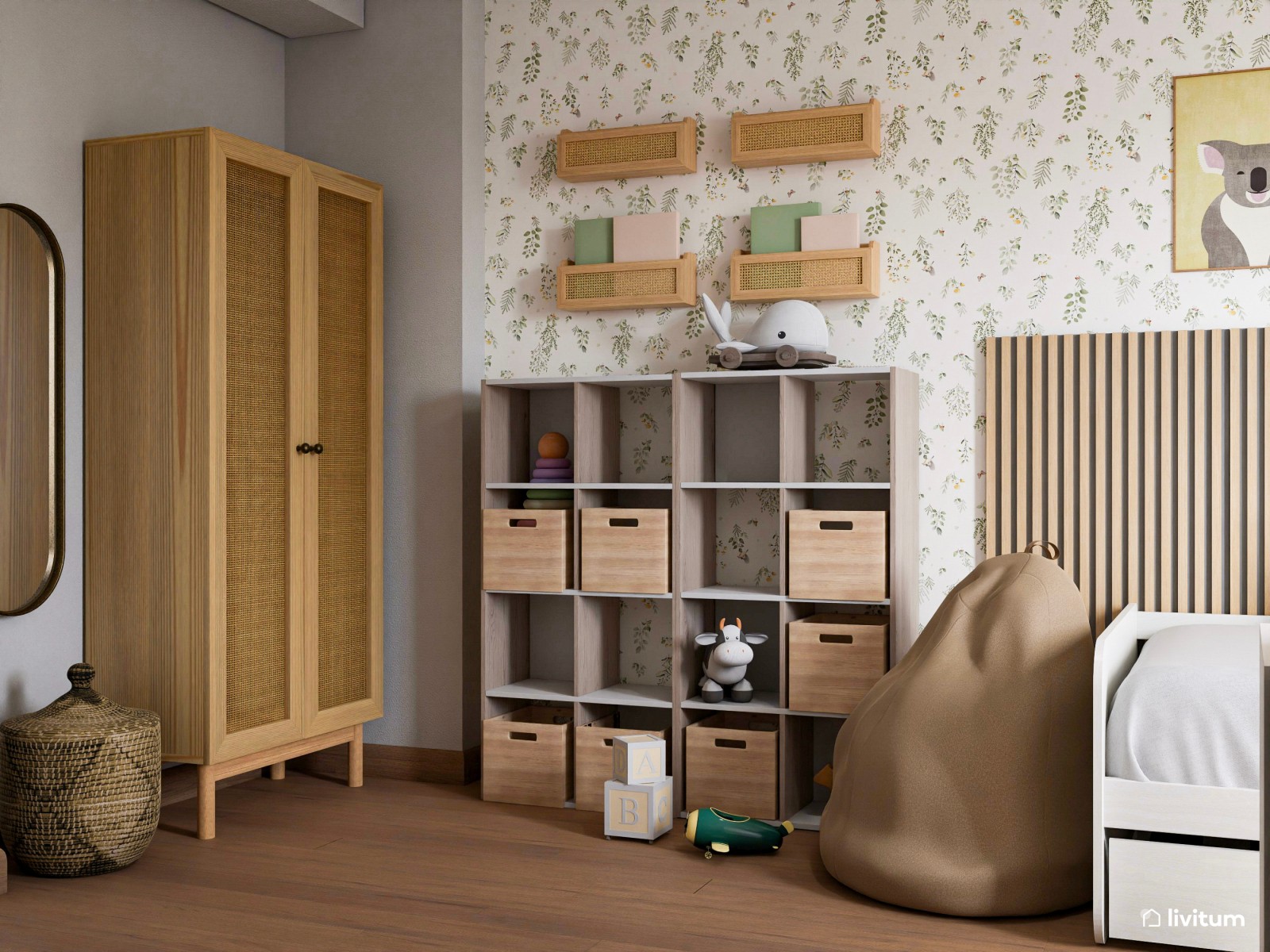 Habitación infantil con escritorio y confort acústico asegurado