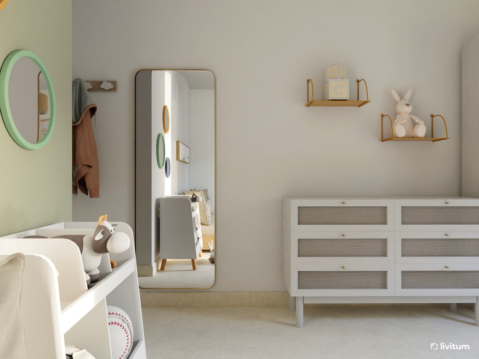Habitación infantil con zona de juegos 