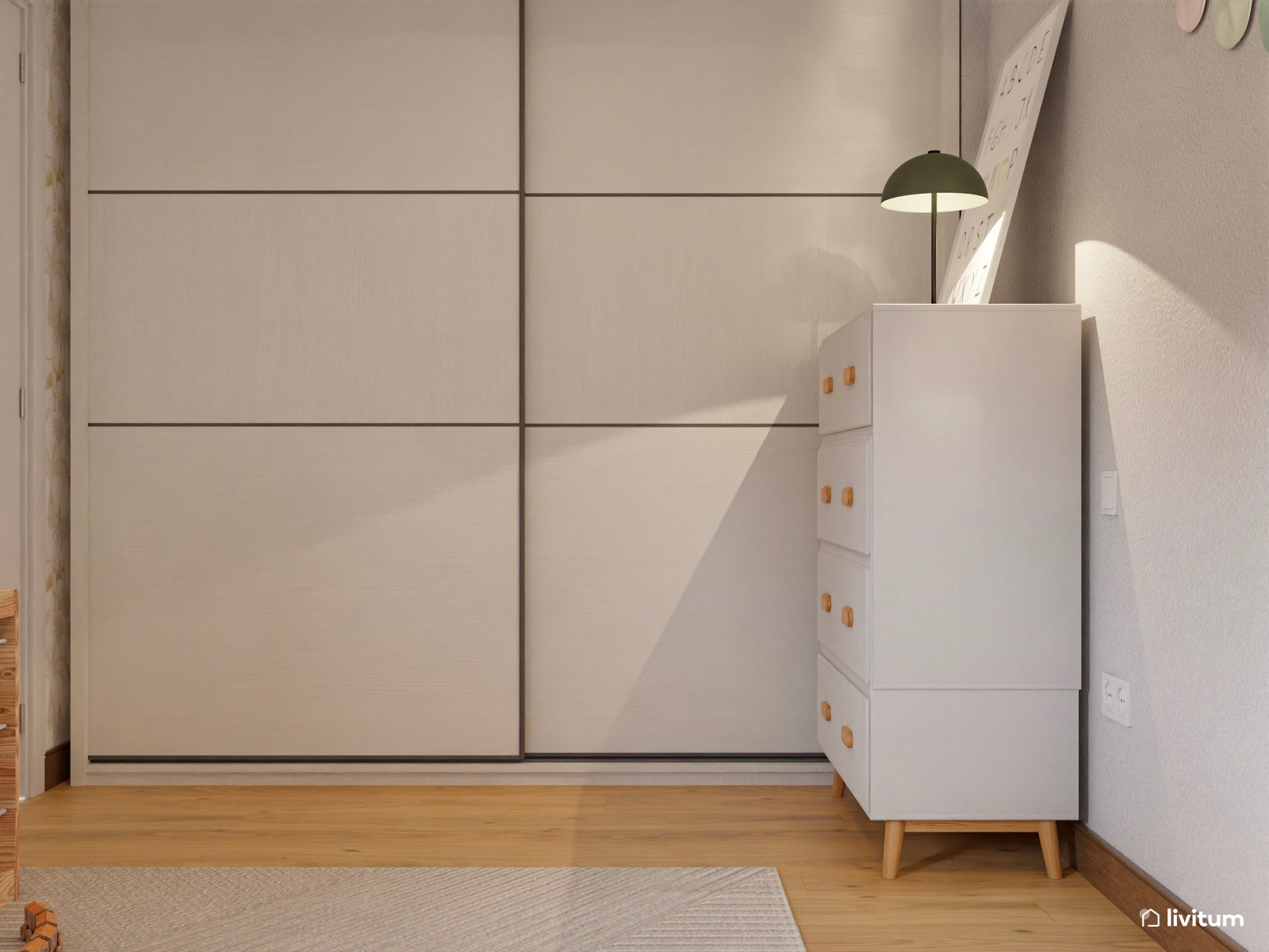 Habitación infantil para dos repleta de detalles divertidos 