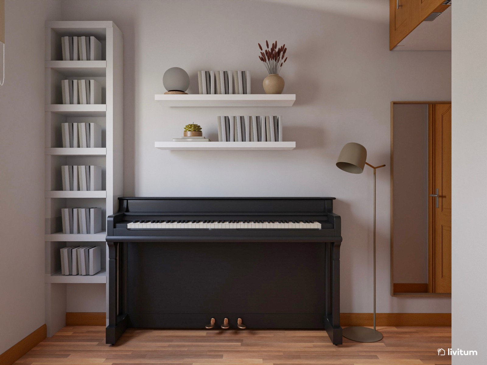 Habitación juvenil de estilo clásico en tonos tierra con zona de despacho y tocador