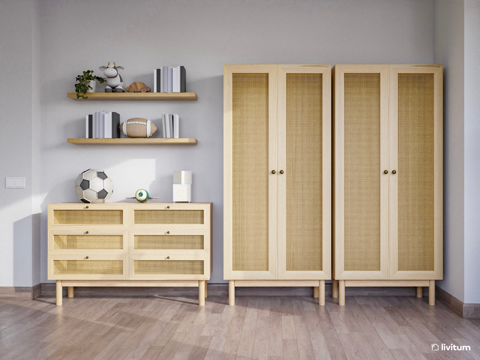 Habitación polivalente con estudio y cama nido