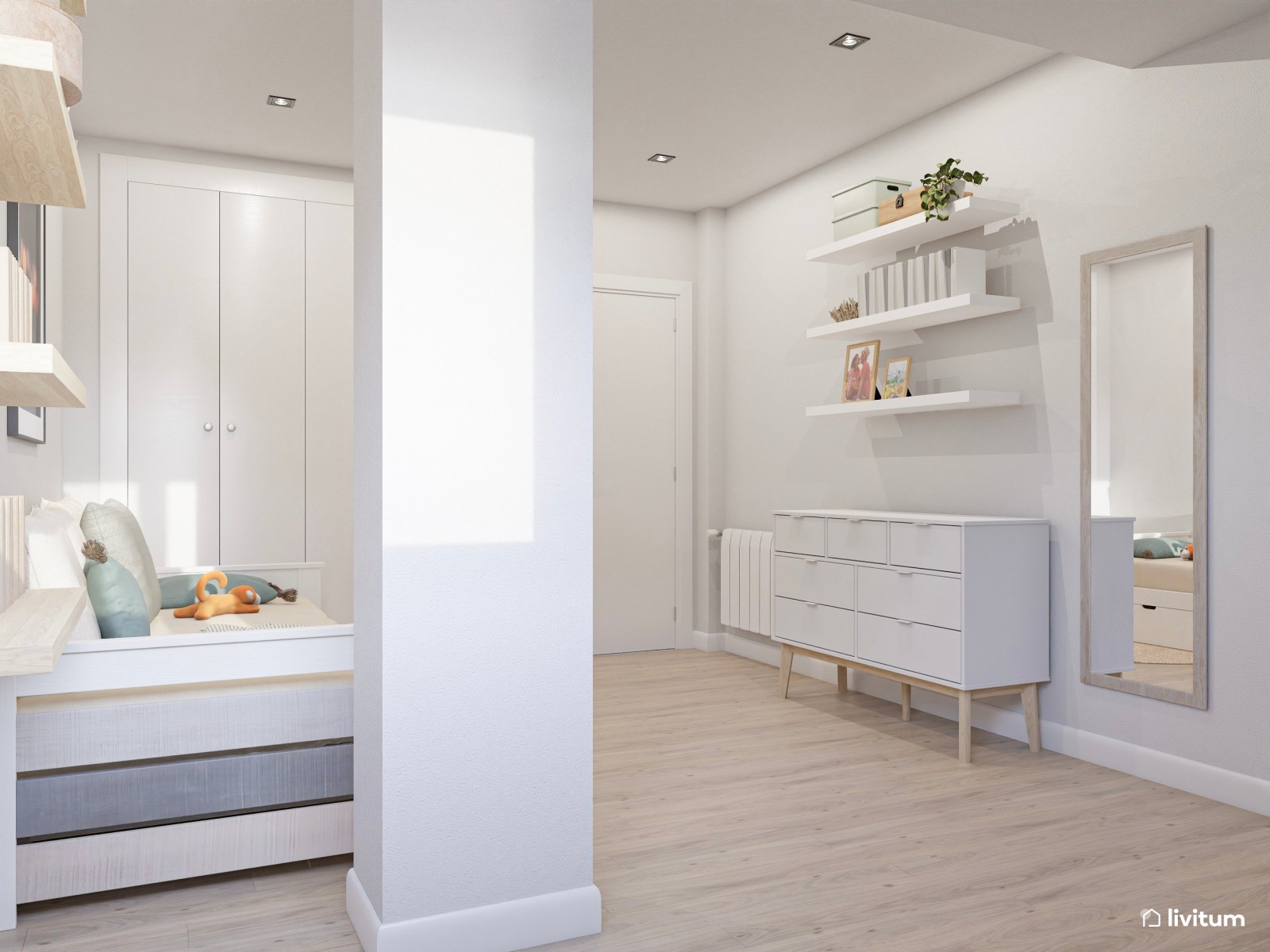 Habitación Total White con zona de escritorio
