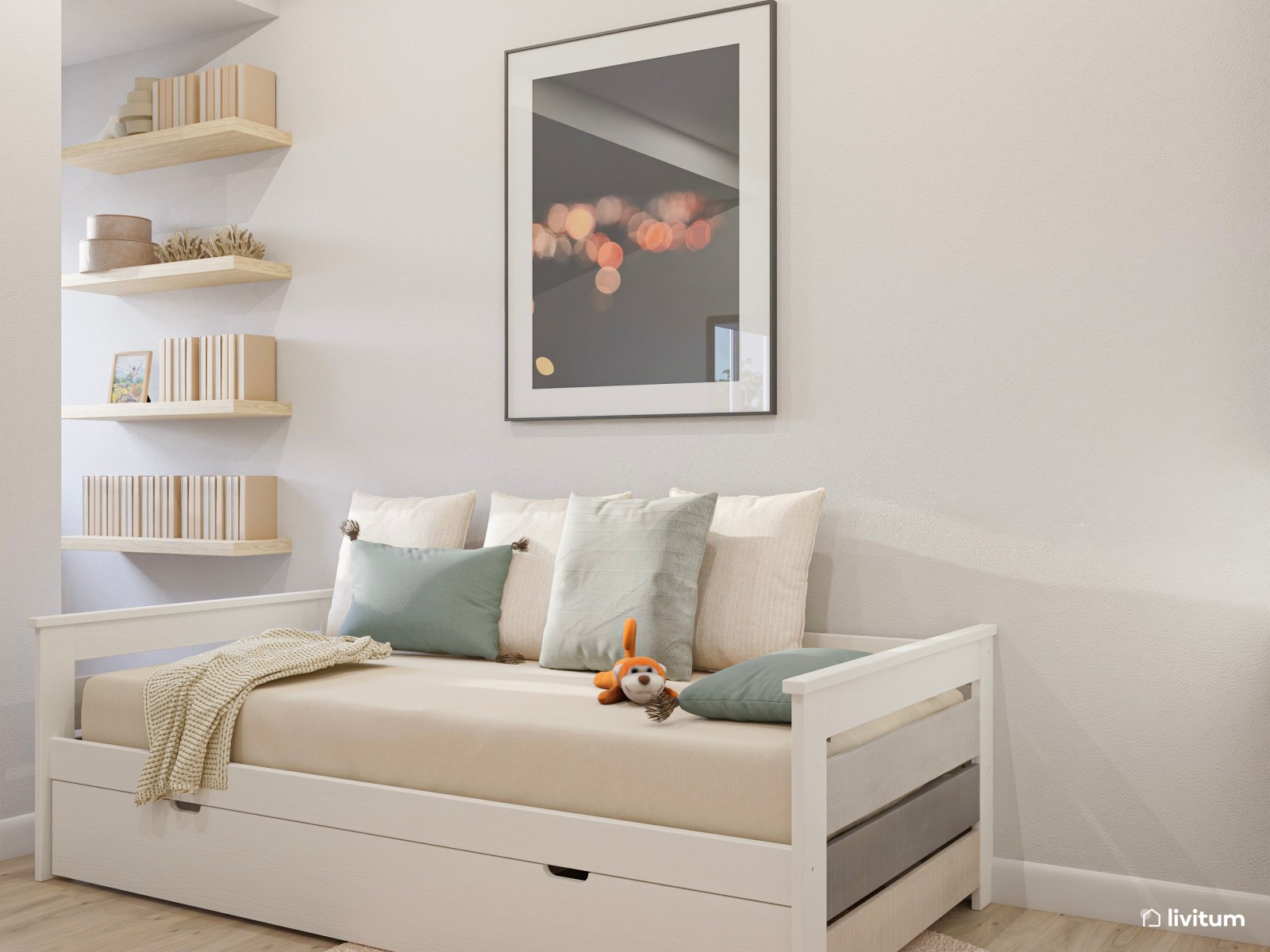 Habitación Total White con zona de escritorio