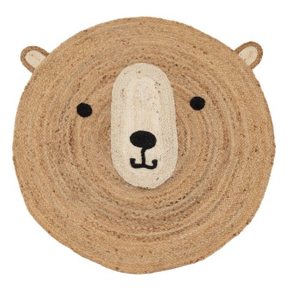 Alfombra natural yute decoración 100 x 100 cm, Wood Nature
