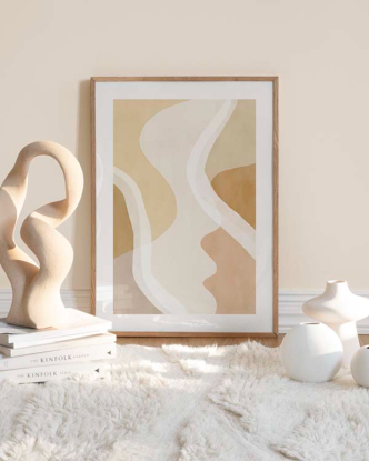 ABSTRACT YELLOW SHAPES NO1 POSTER 30x40 blanco, Desenio