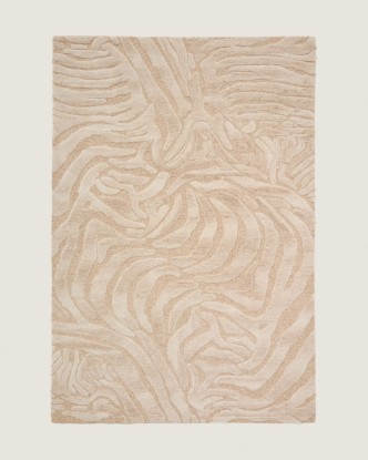 Alfombra Tribet de lana jacquard cebra 200 x 300 cm, Kave Home