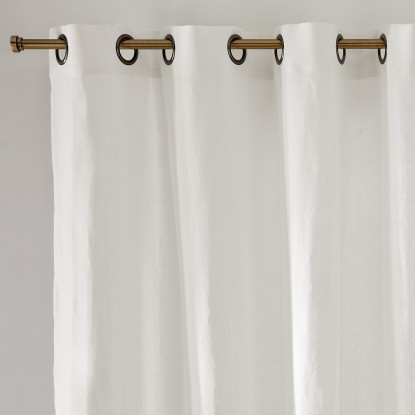 Cortina de lino lavado con ojales, Onega - CRUDO (Hueso) 220x135, La Redoute