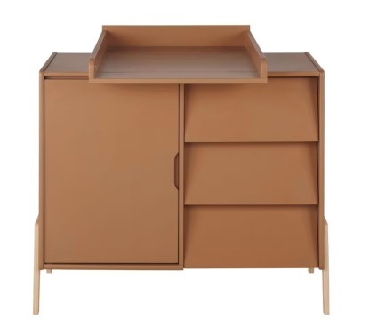 Mimizan - Cómoda cambiador de 3 cajones y 1 puerta, madera FSC™ color caramelo 87 cm, Maisons Du Monde
