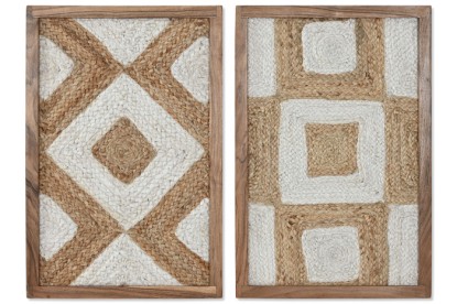 CUADRO YUTE ACACIA 40X3X60 GEOMETRICO 2 SURT., Wabitap