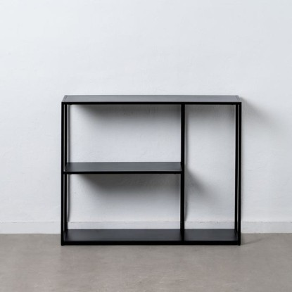 ESTANTERÍA NEGRO ACERO 100 X 30 X 81 CM, Wood Nature