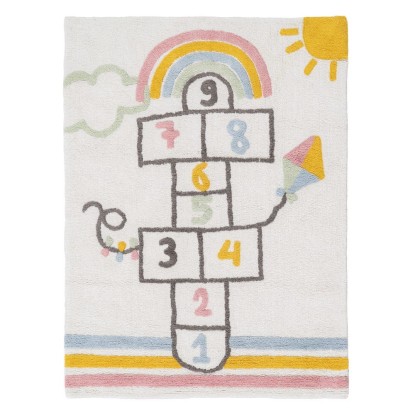Alfombra algodón infantil dormitorio 135 x 100 cm, Wood Nature