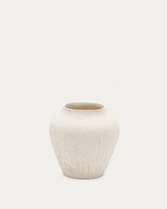 Jarrón Anse de papel maché blanco 20 cm, Kave Home