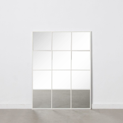 Espejo ventana blanco metal-cristal 90 x 3 x 120 cm, Wood Nature